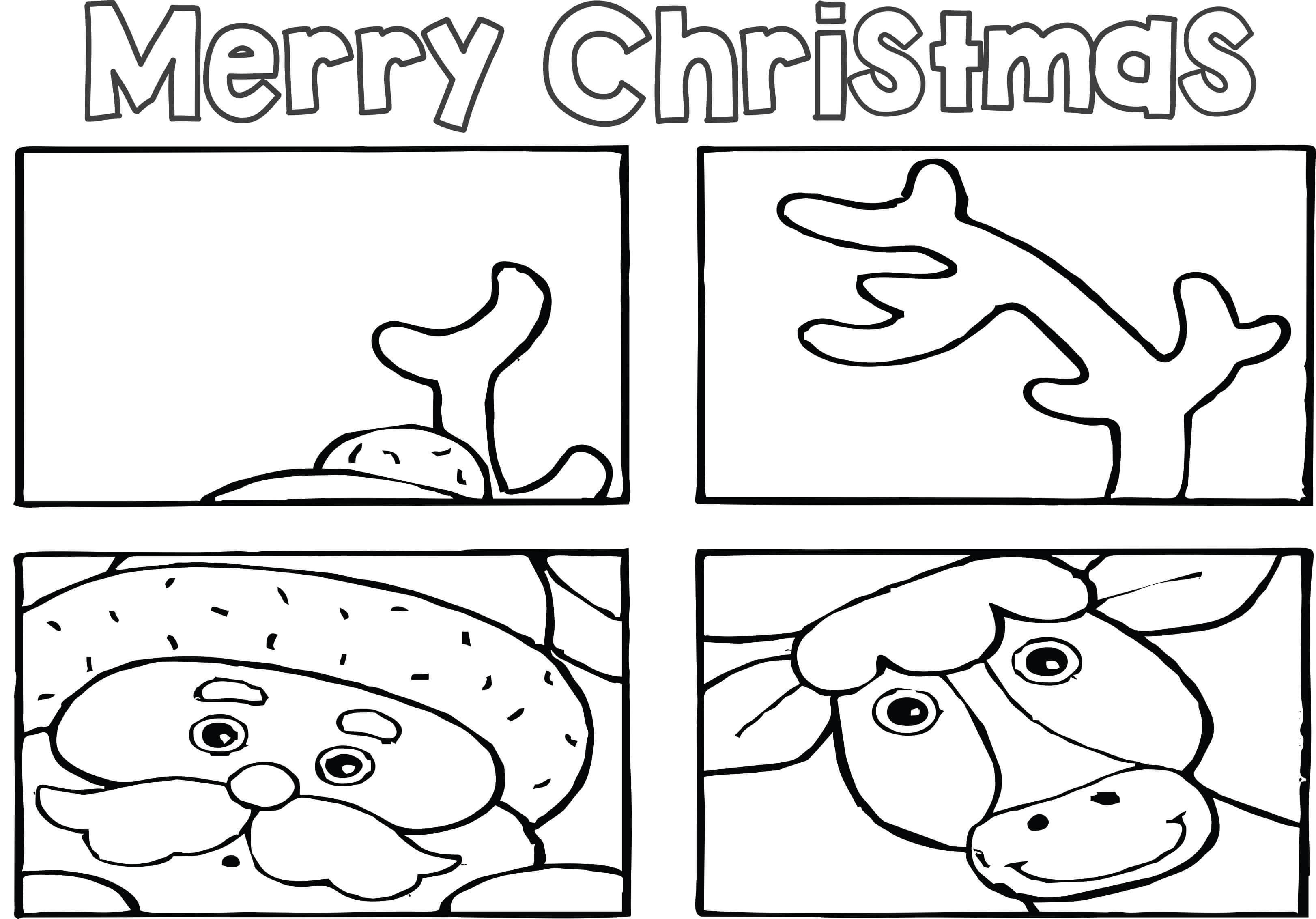 santa claus reindeer coloring pages printable